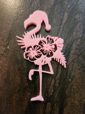 Tropical Flamingo Santa Decoration