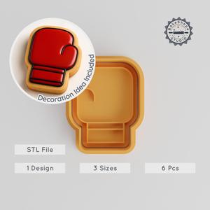 Boxing Glove Cookie Cutter & Stamp, Perfect for Cookies & Fondant, Includes S/M/L Sizes, 6-Piece Set PRODUCT_605