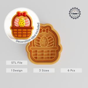 Easter Egg Shape Cutter & Stamp Set, Perfect for Cookies & Fondant, 3 Sizes, 6 Pieces, Spring Decoration PRODUCT_474