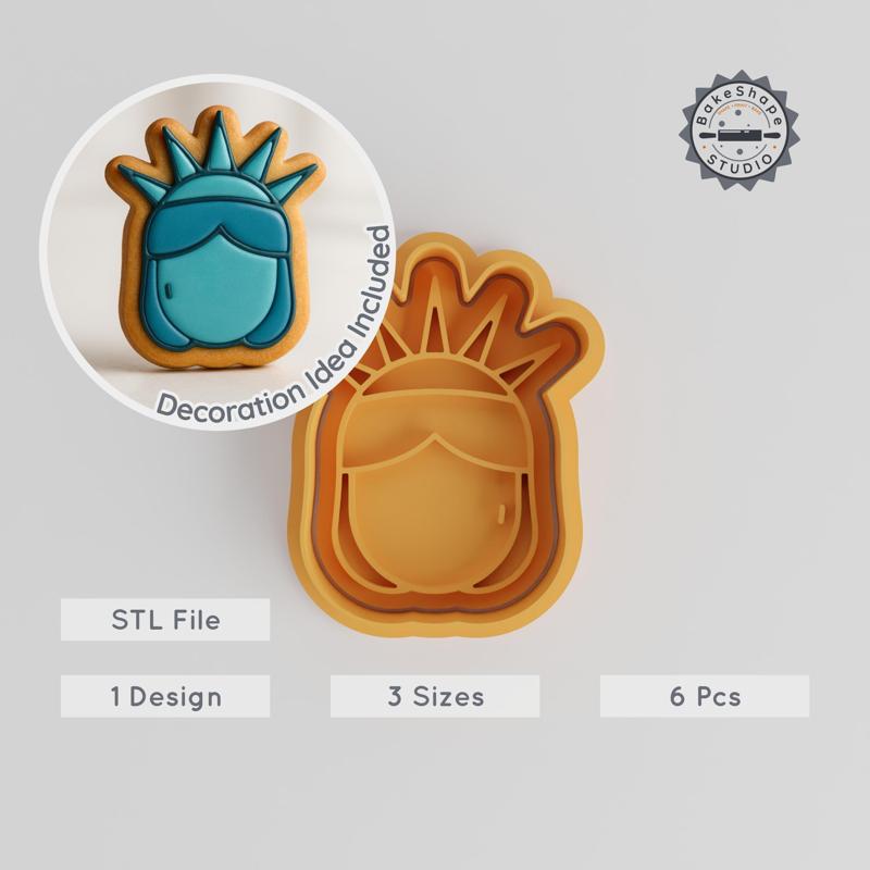 Liberty Shape Cutter & Stamp Set, Freedom & Democracy Theme, Perfect for Cookies & Fondant, S/M/L Sizes PRODUCT_2826