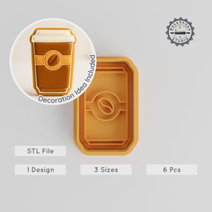 Disposable Coffee Cup Cutter & Stamp, Cookie & Fondant Mold Set, 6 Piece Breakfast Café Theme PRODUCT_1053