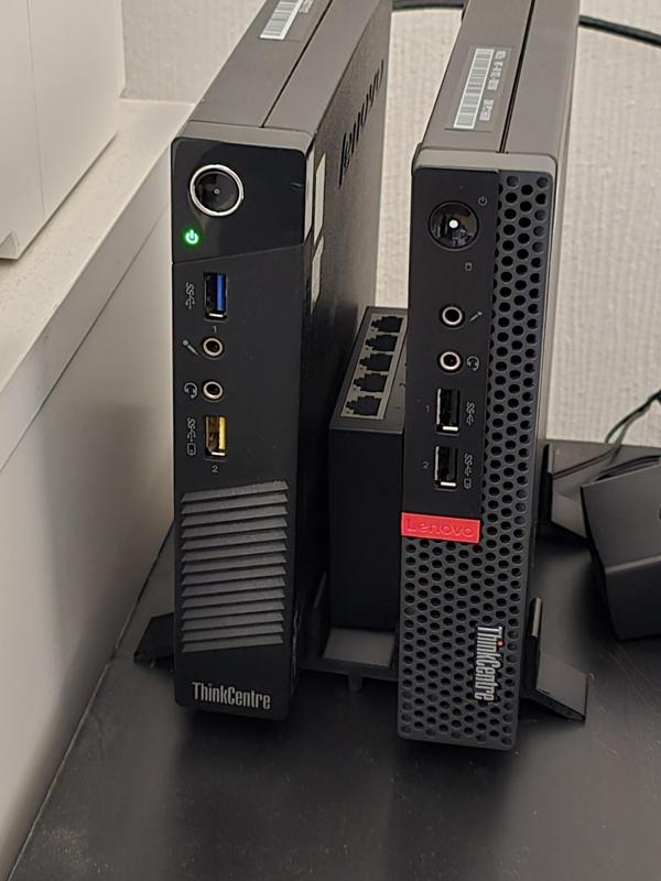 Lenovo Thinkcentre Tiny double vertical stand with centre slot for small switch/other