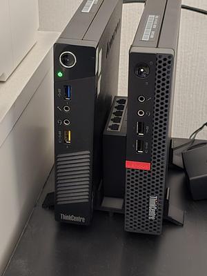 Lenovo Thinkcentre Tiny double vertical stand with centre slot for small switch/other