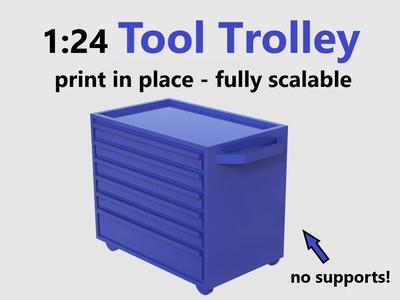 Tool Trolley - 1:24 scale garage diorama accessories