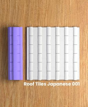 Collection SpringGreen | Roof Tiles Japanese 001 | Polymer Clay Seamless Texture Roller