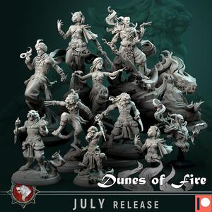 'Dunes of Fire' July 2021 release 12 STL's miniatures pre-supported
