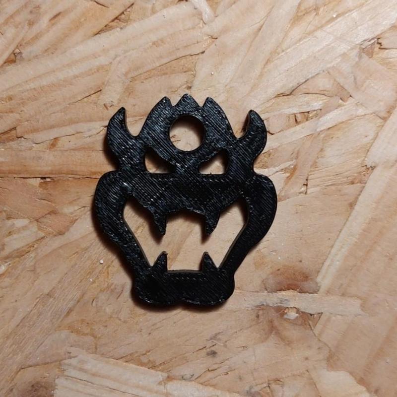 Keychain BOWSER LOGO monochrome - Super Mario Bros