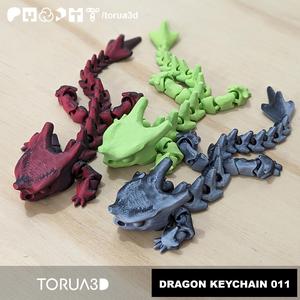 Articulated Dragon Keychain 011 - Print in place - No supports