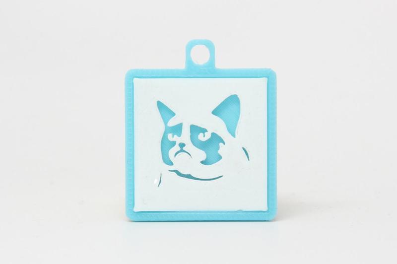 Grumpy Cat Silhouette Keychain