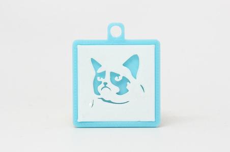 Grumpy Cat Silhouette Keychain