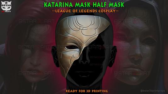 Katarina Half Mask Noxus Cinematic - league of legends Cosplay