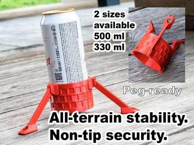 All-Terrain No-Tip Can Holder - print in place