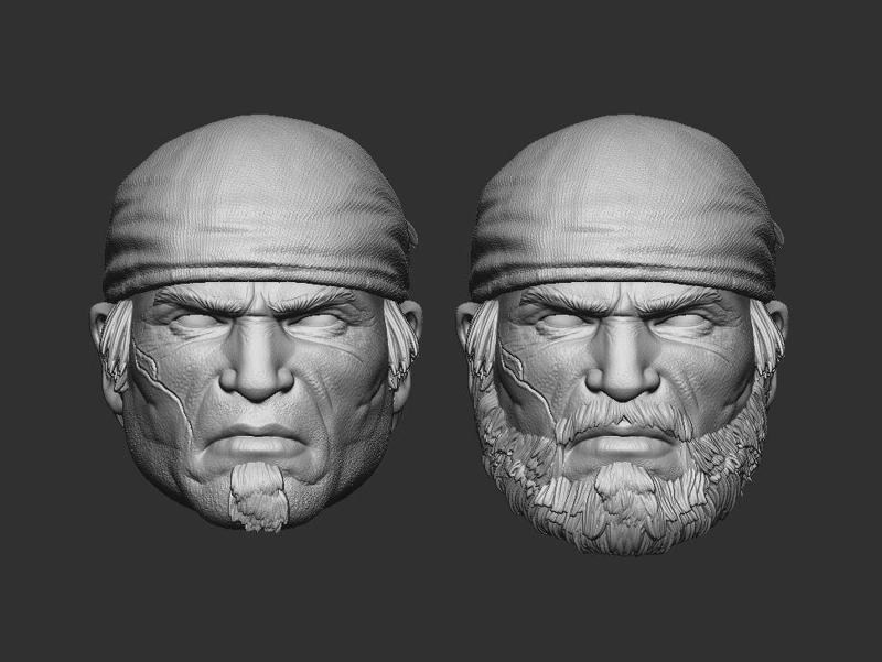Gear 5 Marcus Headsculpt for Action Figures