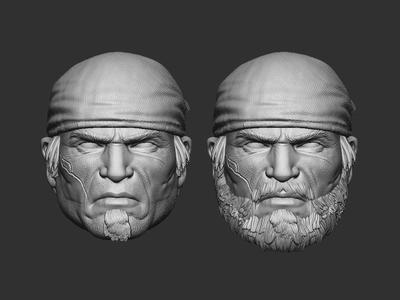 Gear 5 Marcus Headsculpt for Action Figures