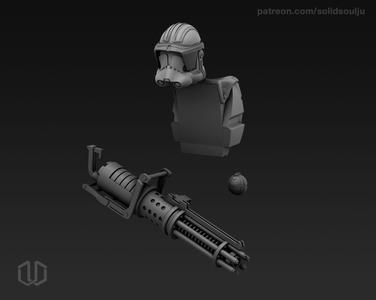 Star Wars Clone Trooper Phase 2 Heavy Gunner Figure Kit