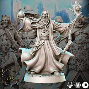 Saruman The Hobbit The Lord of the Rings LOTR 32mm Pre-supported