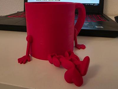 Mug, cup with flexi HEART leg.