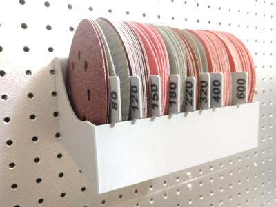 5-inch (125mm) Sanding Disc Organizer for Pegboard