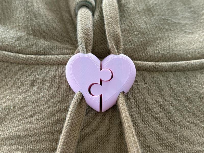 Heart Hoodie DrawString Beads