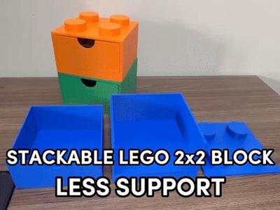 2x2 and 2x4 Stackable Brick! Less support!