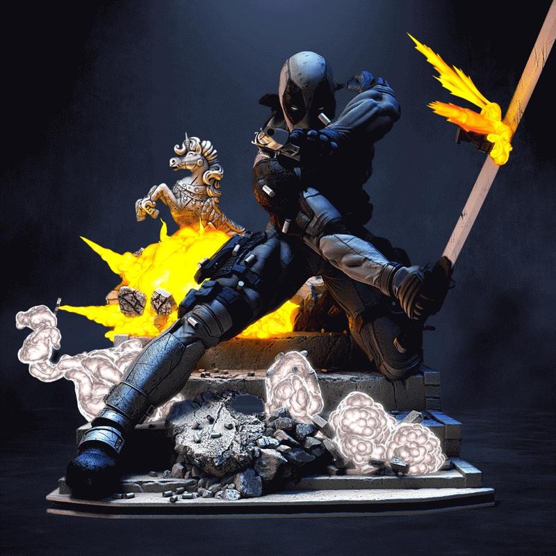 Wicked Marvel Deadpool Sculpture: Tested and ready for 3d printing