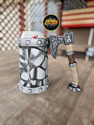 Stone Stein Can Koozie - Stone Axe Handle