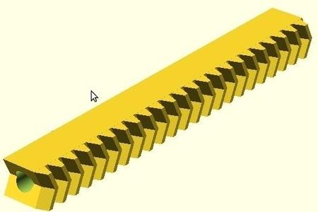 Printable rack: Modular, parametric ,for rack&pinion system for Reprap 