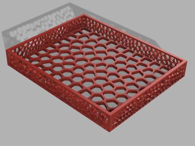 Voronoi shelf with sliding or perforated brackets