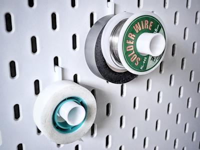 Compact Solder Wire or Tape Holder for Ikea Skadis