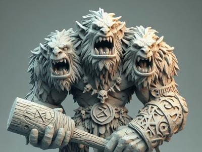 another Three-Headed Nordic Troll
