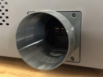 Parametric xTool P2 Exhaust Duct Adapter and Internal Fan Spacer