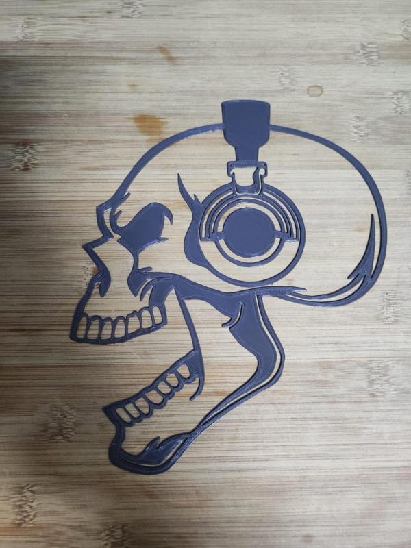 Skull with headphones