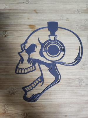 Skull with headphones
