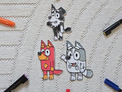 Bluey Muffin Mackenzie Rusty Coloring Set Fun