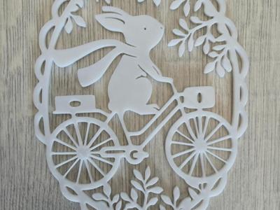 Bunny on a bike Easter decoration