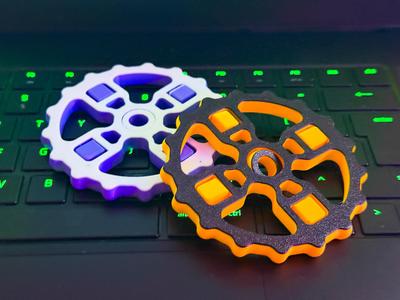 Flip 4 - Gyro Fidget Spinner - Print in Place