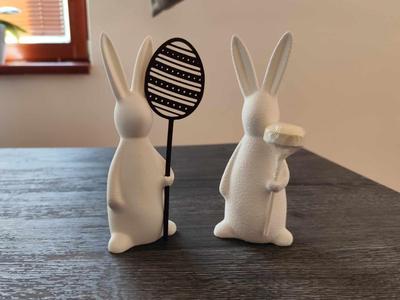 Bunny holder for eggs, signs or lollipop