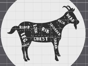 goat butchering cuts coaster