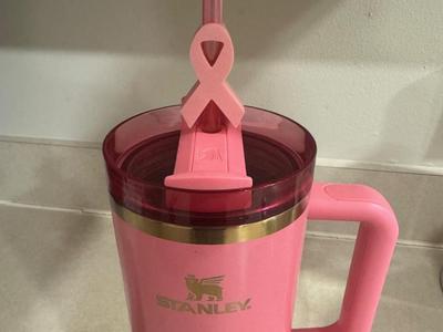 Breast Cancer Awareness Ribbon Stanley StrawTopper