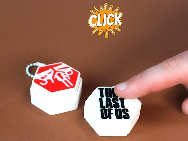 Fireflies STOP sign Fidget Clicker - Keychain