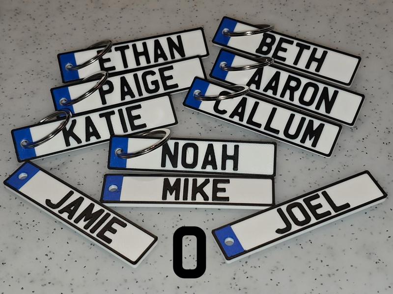 Name key fob (names beginning with O)