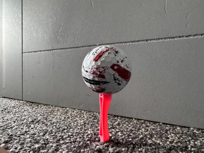 Easy print (lay flat) pink golf tower tee