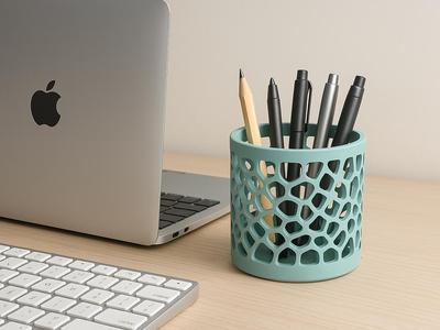 Voronoi Pen Holder - Customizable Shapes