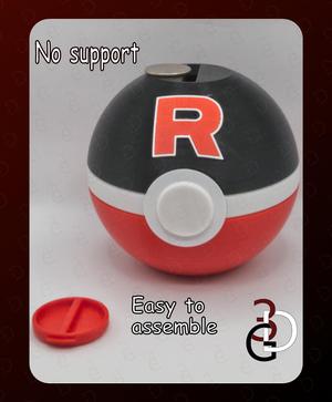 Team Rocket Pokeball Piggy Bank