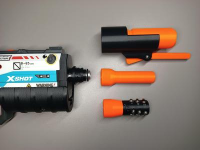 Collet adapter to screw on a Silly SCAR (or another attachment) _ X-Shot Fury-X _