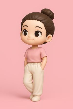 Tripo3D image to 3D model, a girl figure