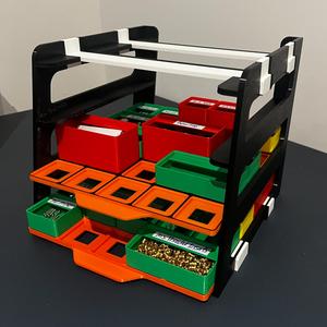 5x5 Gridfinity 4 Tray Storage Rack