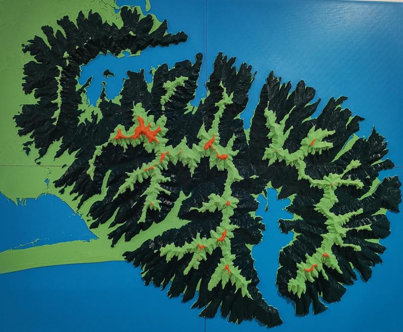 Banks Peninsula - New Zealand Topograhical Relief Map