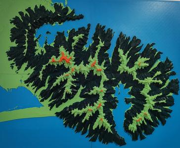 Banks Peninsula - New Zealand Topograhical Relief Map