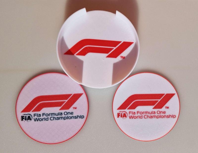 Coaster Formula F1 with holder -  Logo FIA 